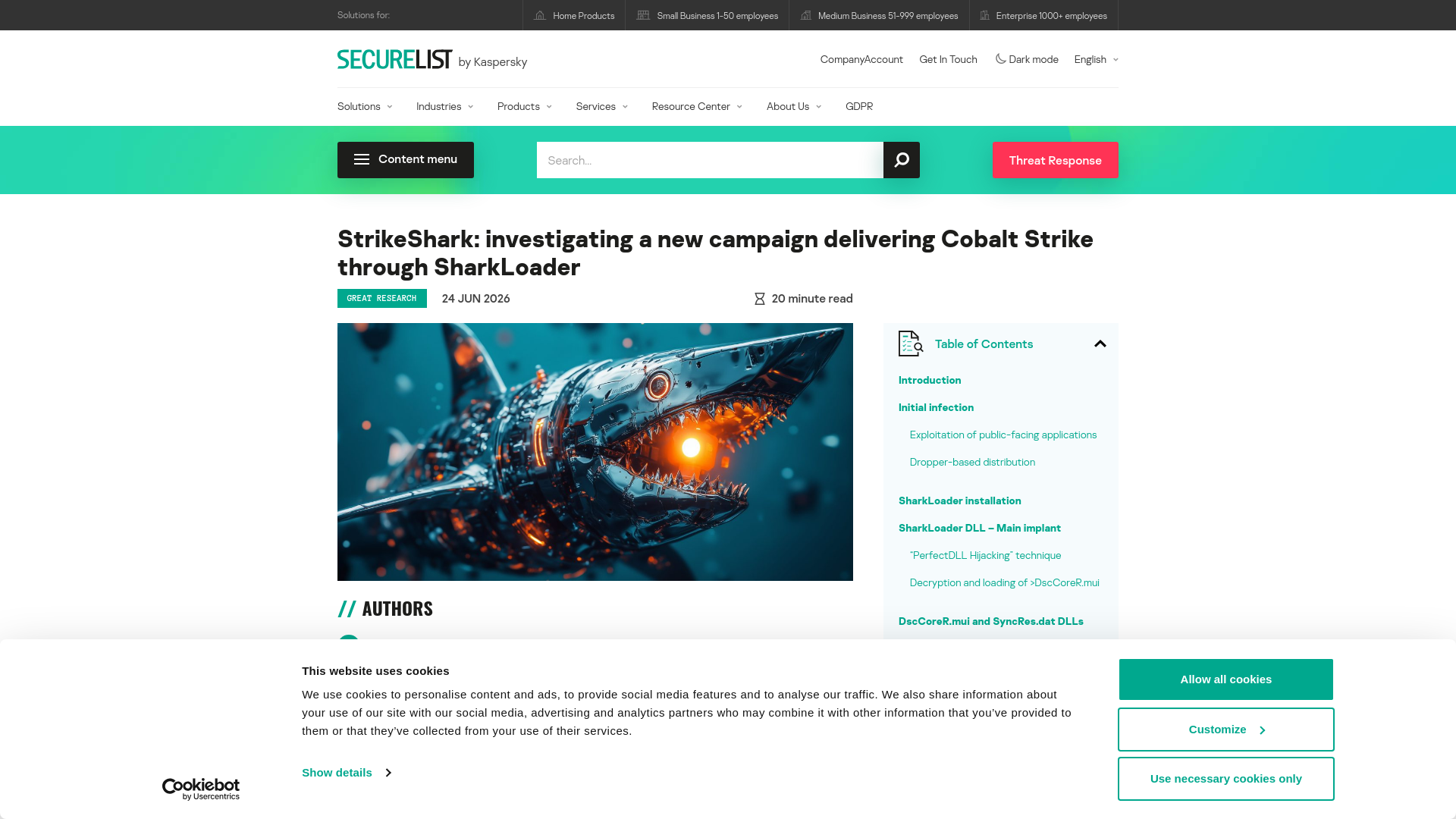 StrikeShark: a new campaign involving a custom SharkLoader and Cobalt Strike Beacon | Securelist