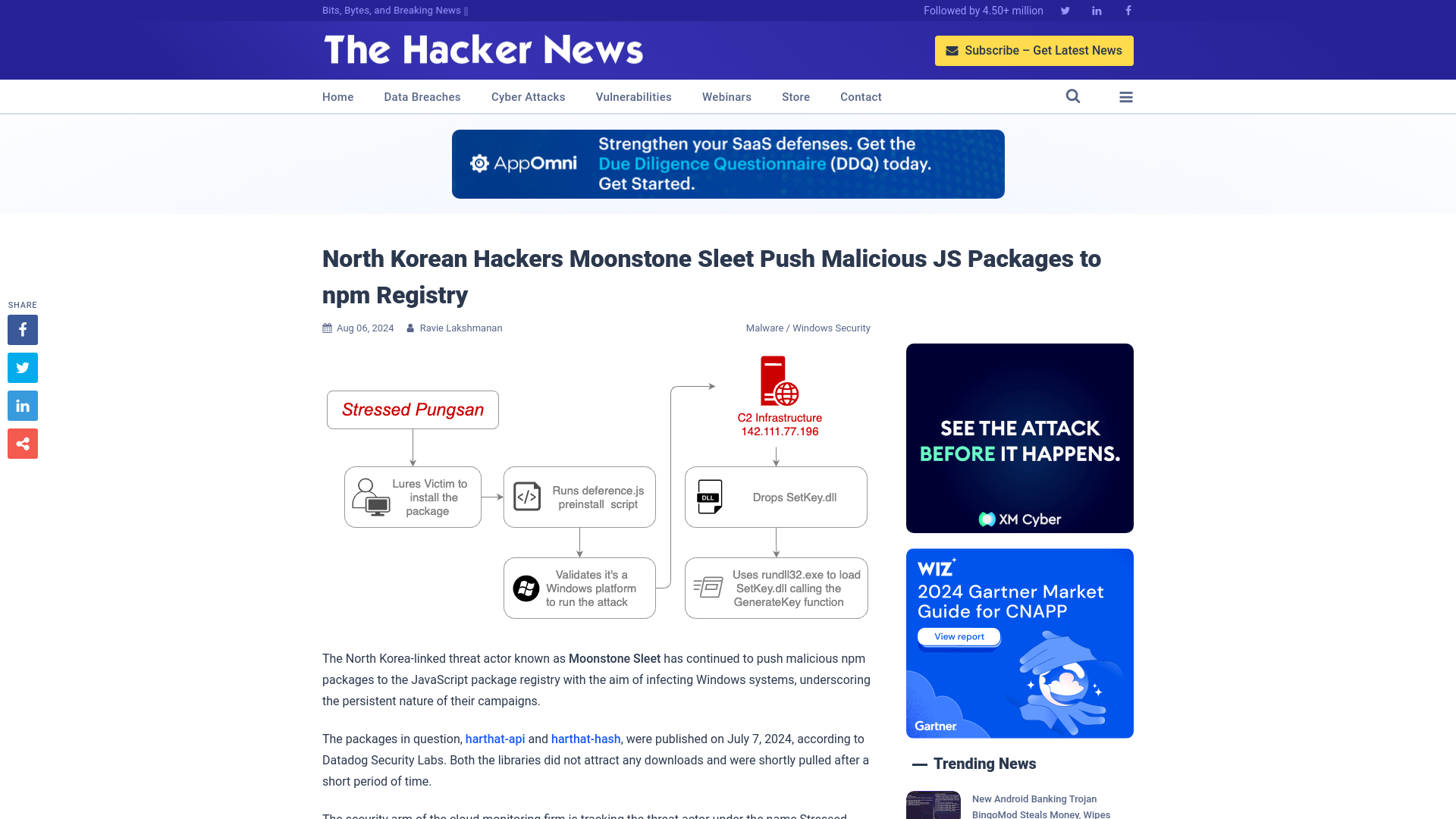 North Korean Hackers Moonstone Sleet Push Malicious JS Packages to npm Registry