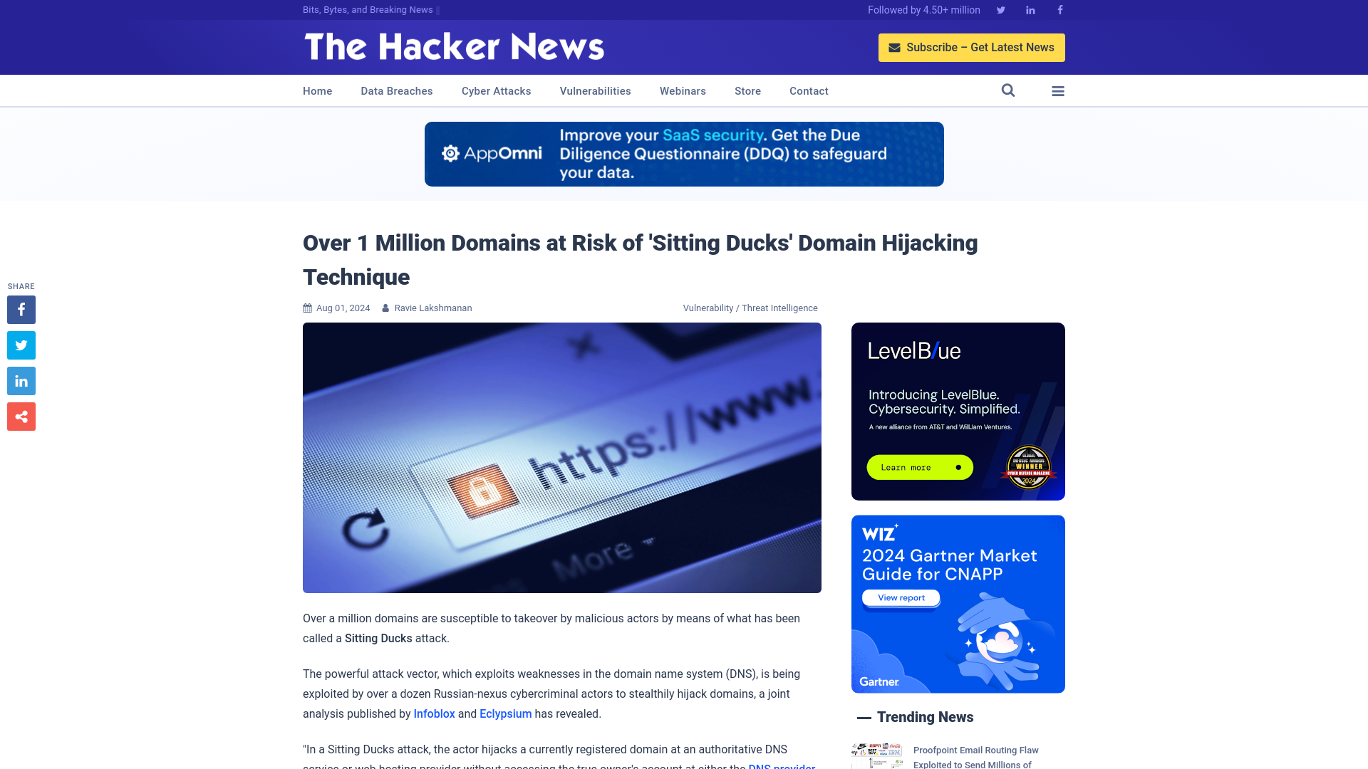 Over 1 Million Domains at Risk of 'Sitting Ducks' Domain Hijacking Technique