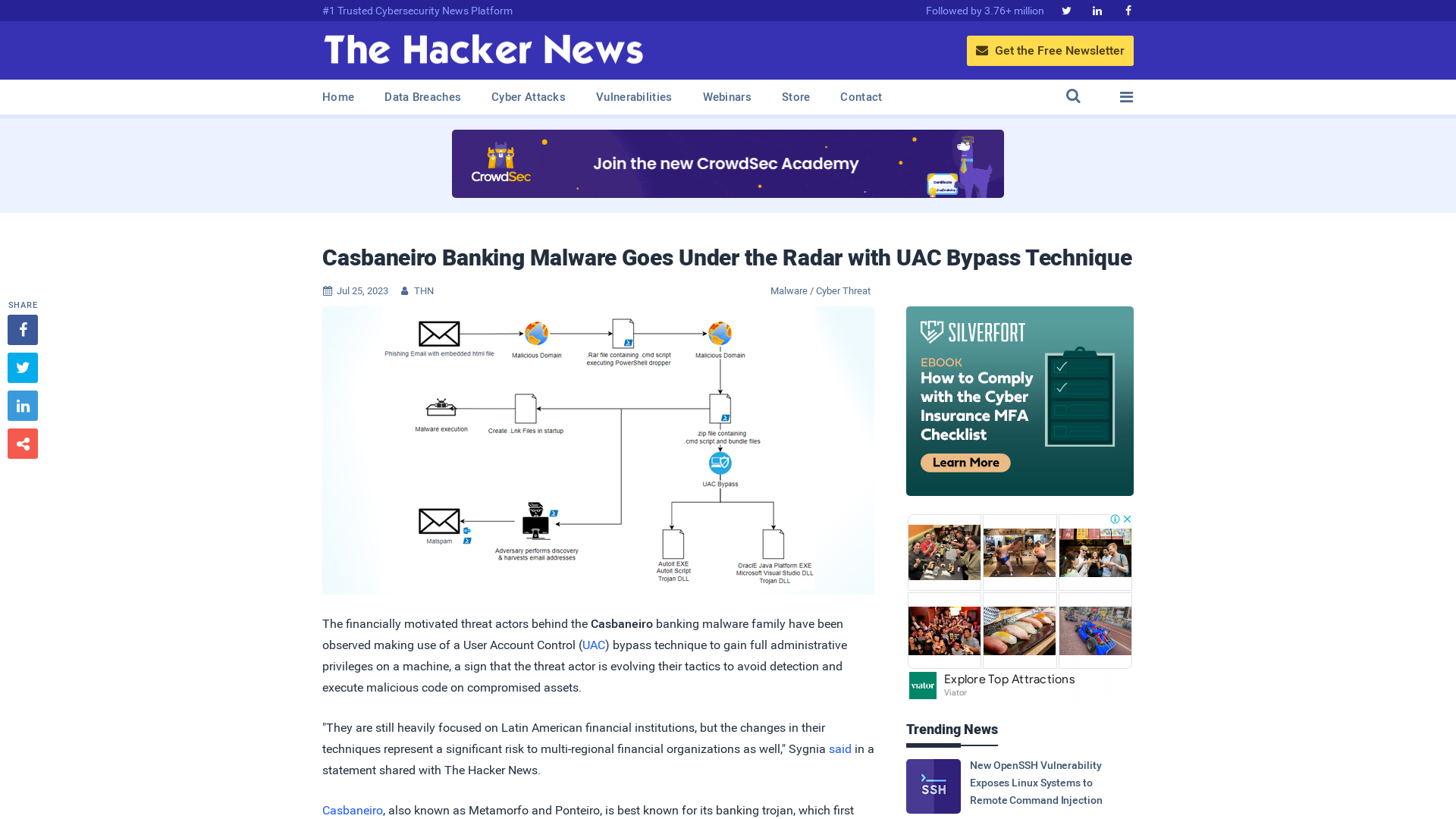 Casbaneiro Banking Malware Goes Under the Radar with UAC Bypass Technique