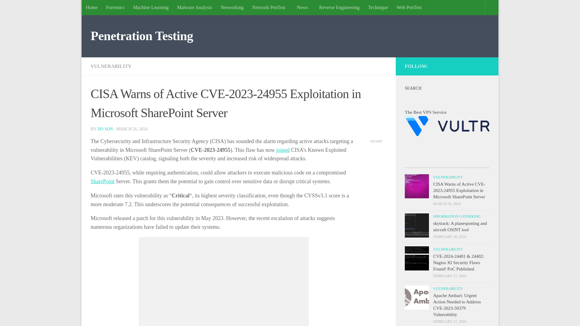 CISA Warns of Active CVE-2023-24955 Exploitation in Microsoft SharePoint Server