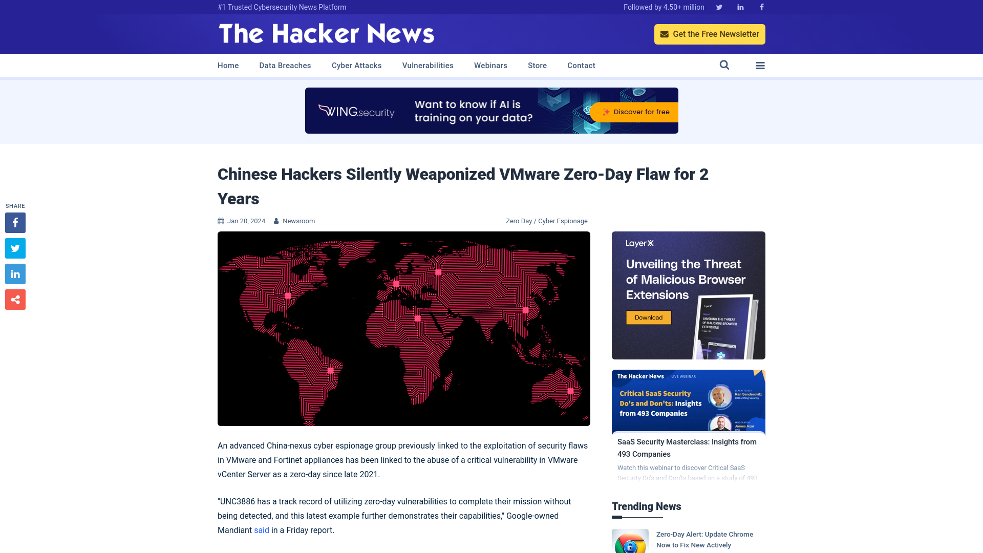 Chinese Hackers Silently Weaponized VMware Zero-Day Flaw for 2 Years