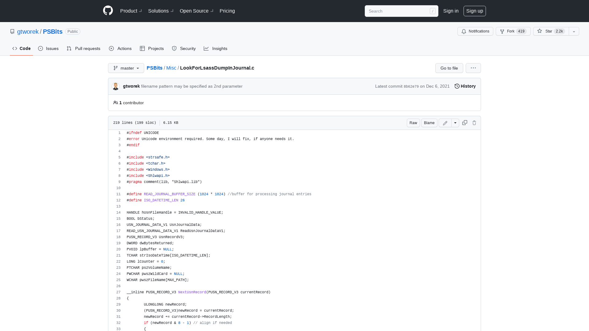 PSBits/LookForLsassDumpInJournal.c at master · gtworek/PSBits · GitHub
