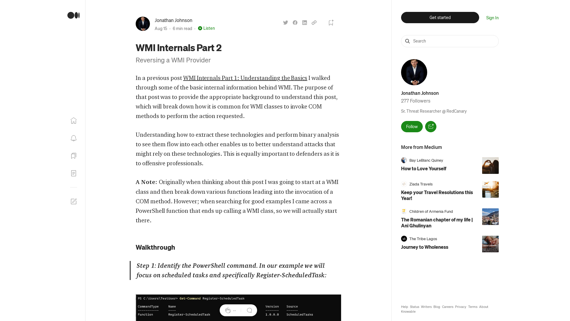 WMI Internals Part 2. Reversing a WMI Provider | by Jonathan Johnson | Aug, 2022 | Medium