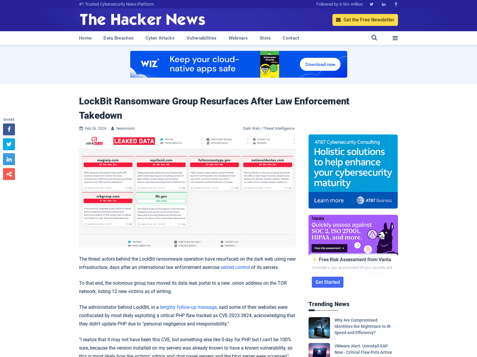 LockBit Ransomware Group Resurfaces After Law Enforcement Takedown