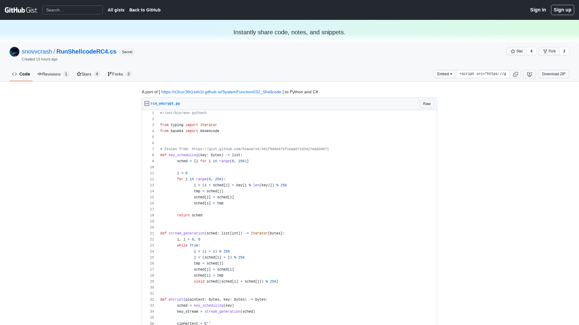 A port of [ https://s3cur3th1ssh1t.github.io/SystemFunction032_Shellcode ] to Python and C# · GitHub