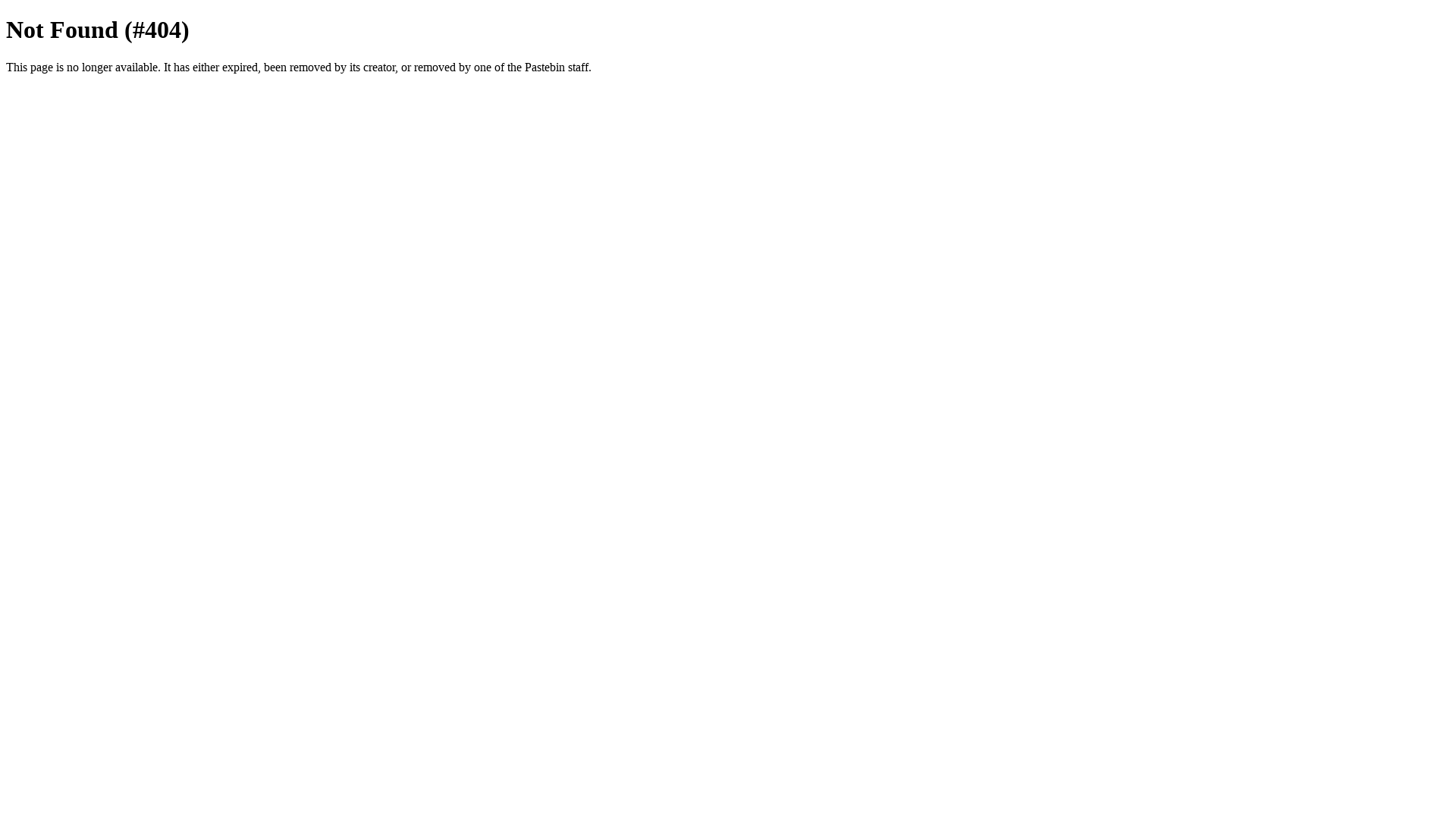 Pastebin.com - Not Found (#404)