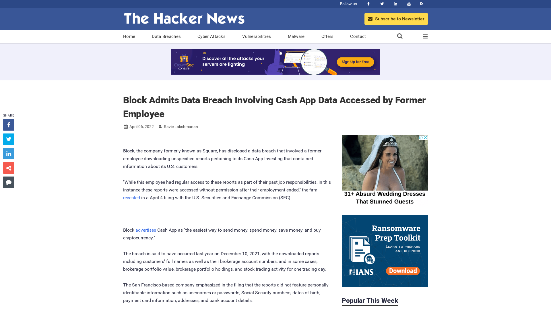 Block Admits Data Breach Involving Cash App Data Accessed by Former Employee
