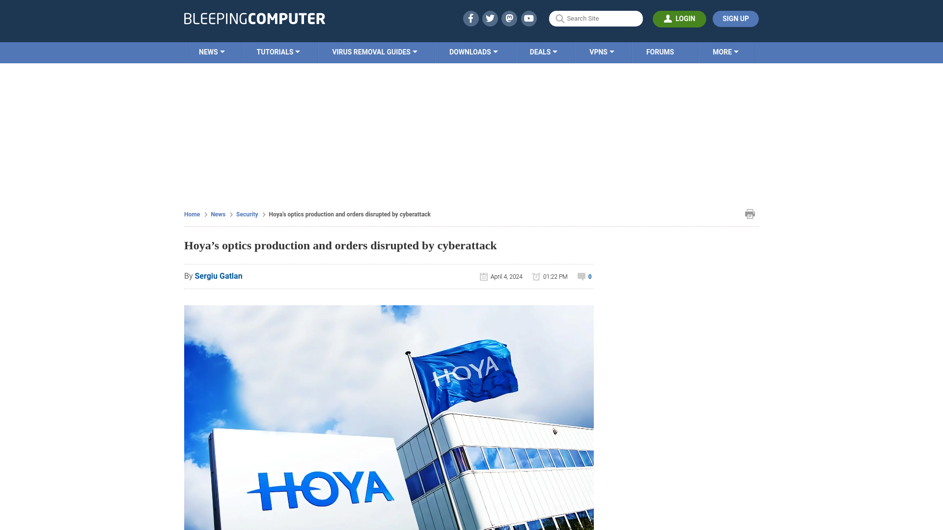 Hoya’s optics production and orders disrupted by cyberattack