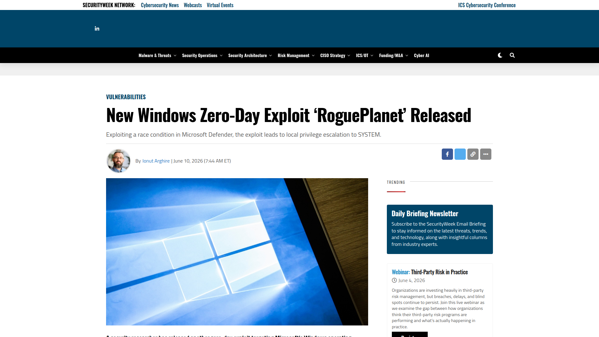 New Windows Zero-Day Exploit 'RoguePlanet' Released - SecurityWeek