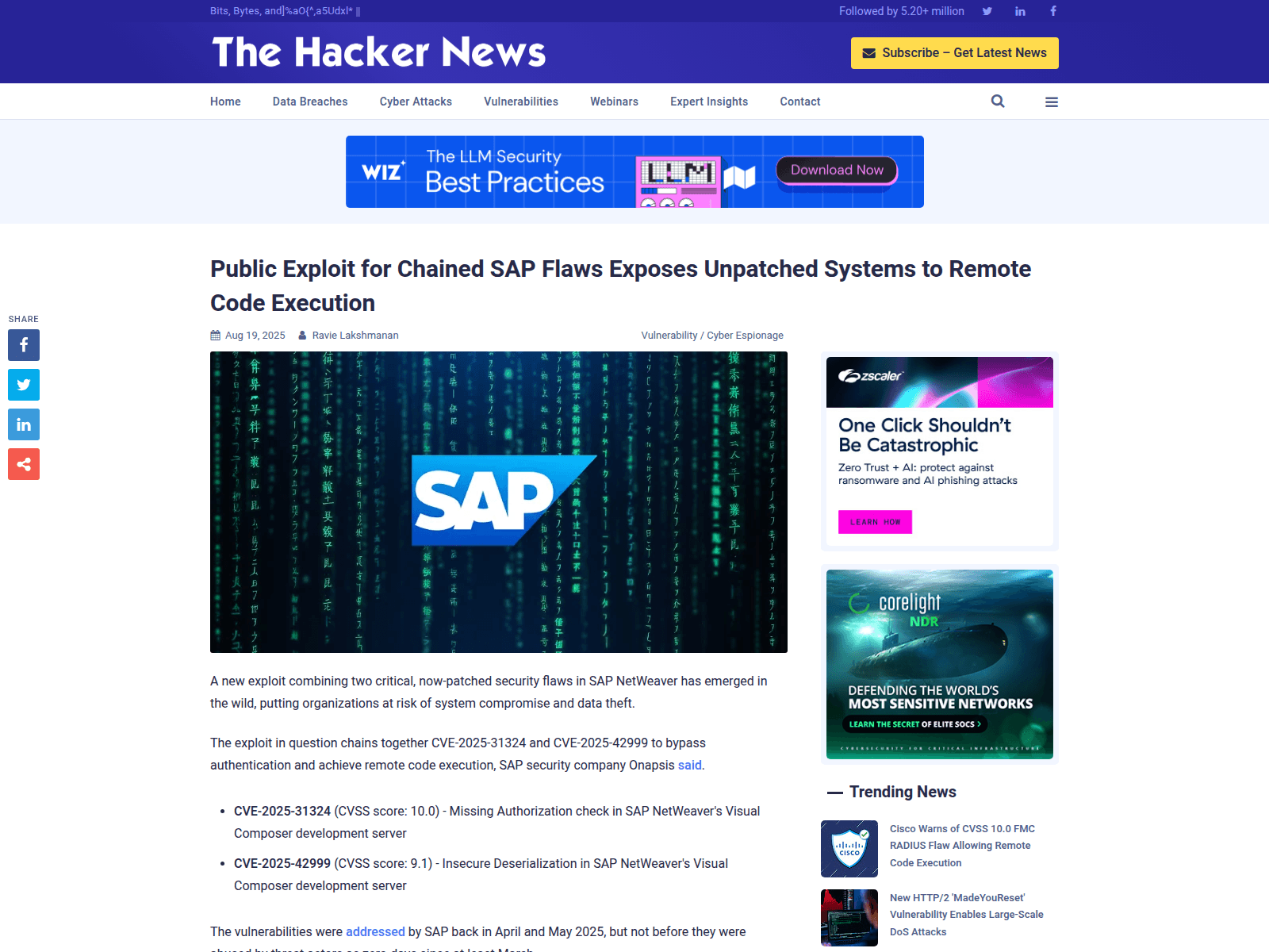 Public Exploit for Chained SAP Flaws Exposes Unpatched Systems to Remote Code Execution