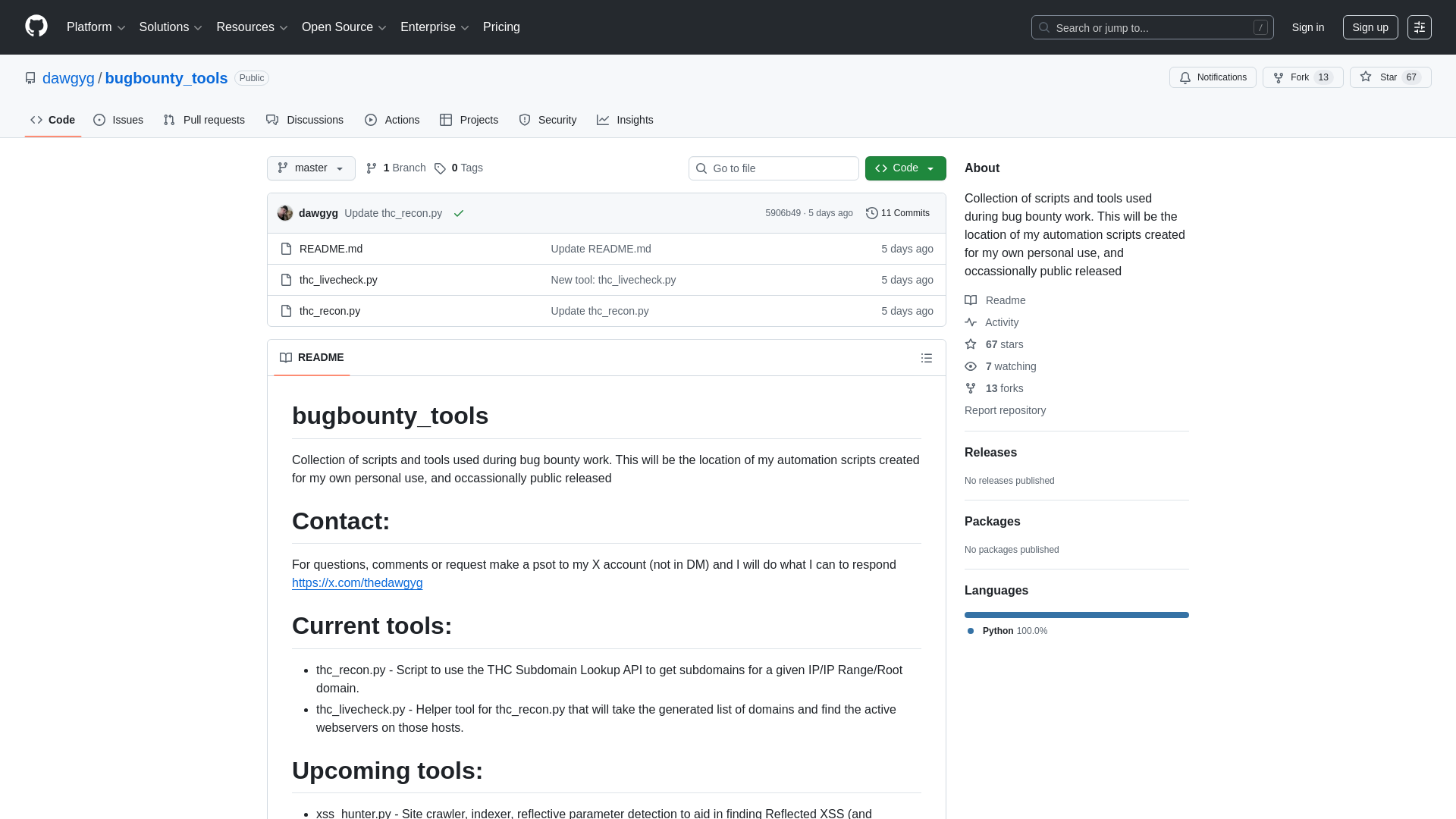 GitHub - dawgyg/bugbounty_tools: Collection of scripts and tools used during bug bounty work. This will be the location of my automation scripts created for my own personal use, and occassionally public released