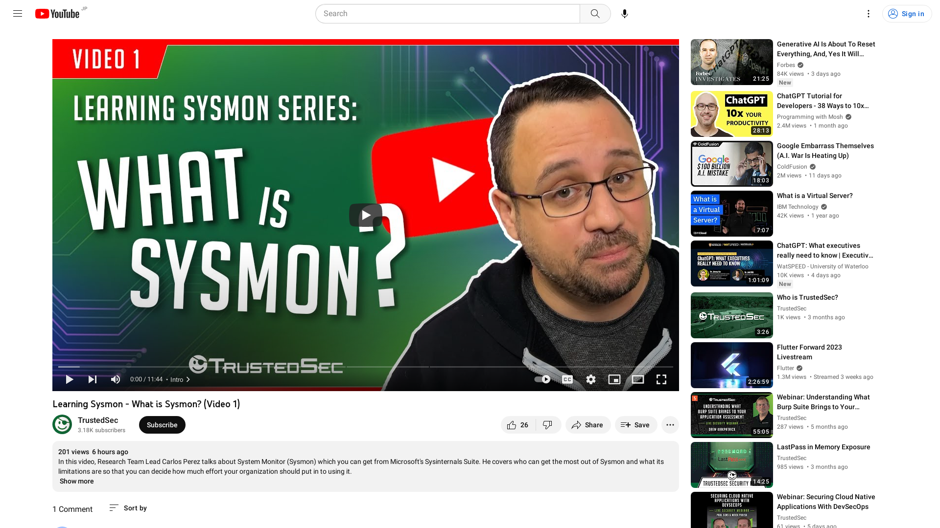 Learning Sysmon - What is Sysmon? (Video 1) - YouTube