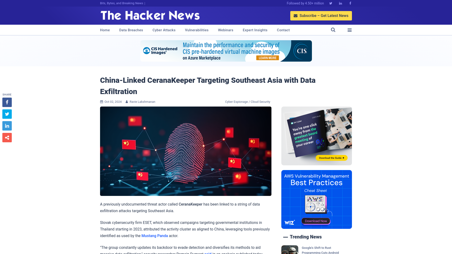 China-Linked CeranaKeeper Targeting Southeast Asia with Data Exfiltration