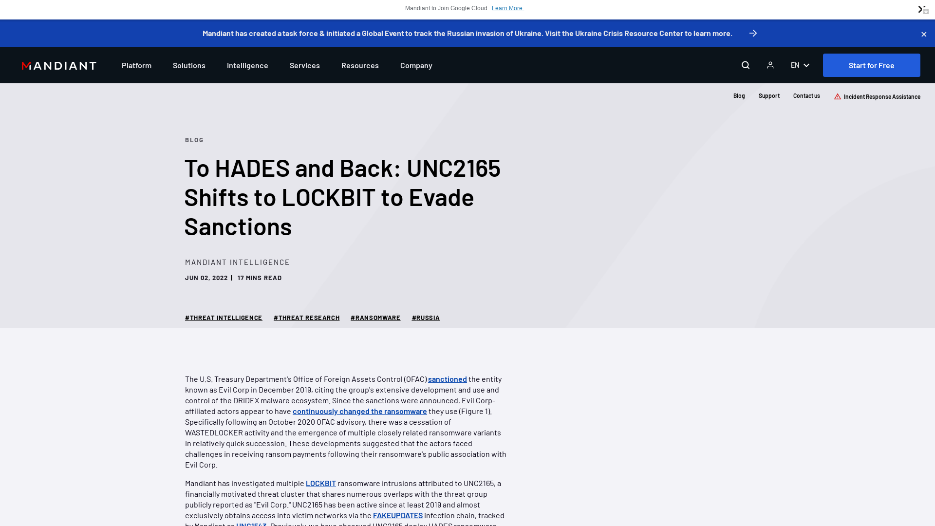 To HADES and Back: UNC2165 Shifts to LOCKBIT to Evade Sanctions | Mandiant
