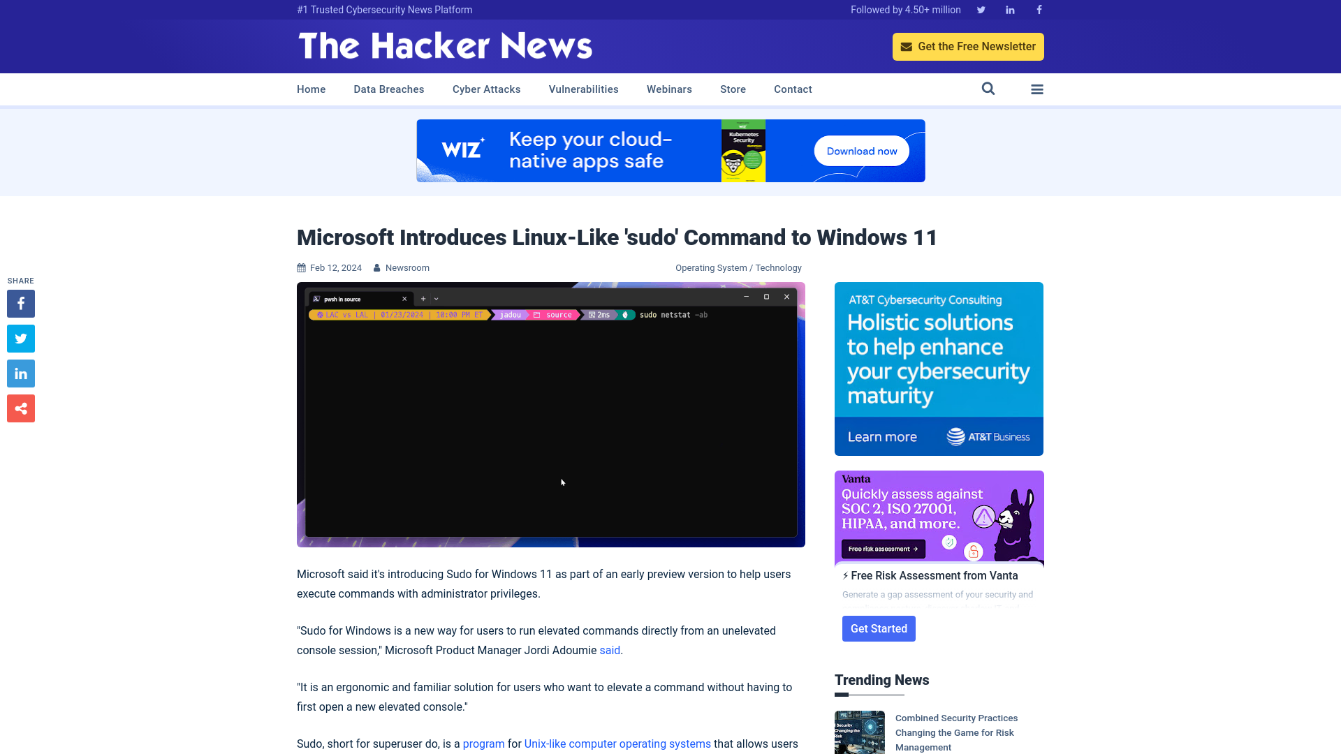 Microsoft Introduces Linux-Like 'sudo' Command to Windows 11