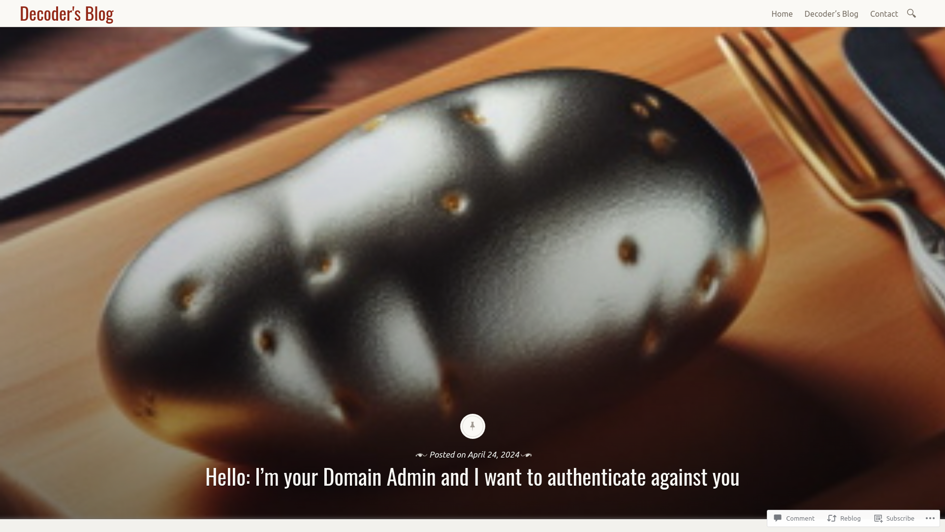 Hello: I’m your Domain Admin and I want to authenticate against you – Decoder's Blog