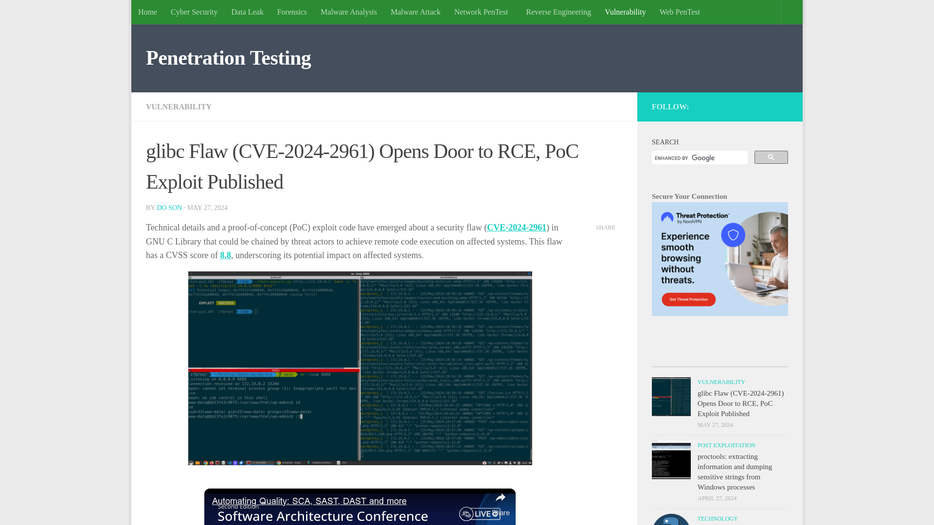 glibc Flaw (CVE-2024-2961) Opens Door to RCE, PoC Exploit Published