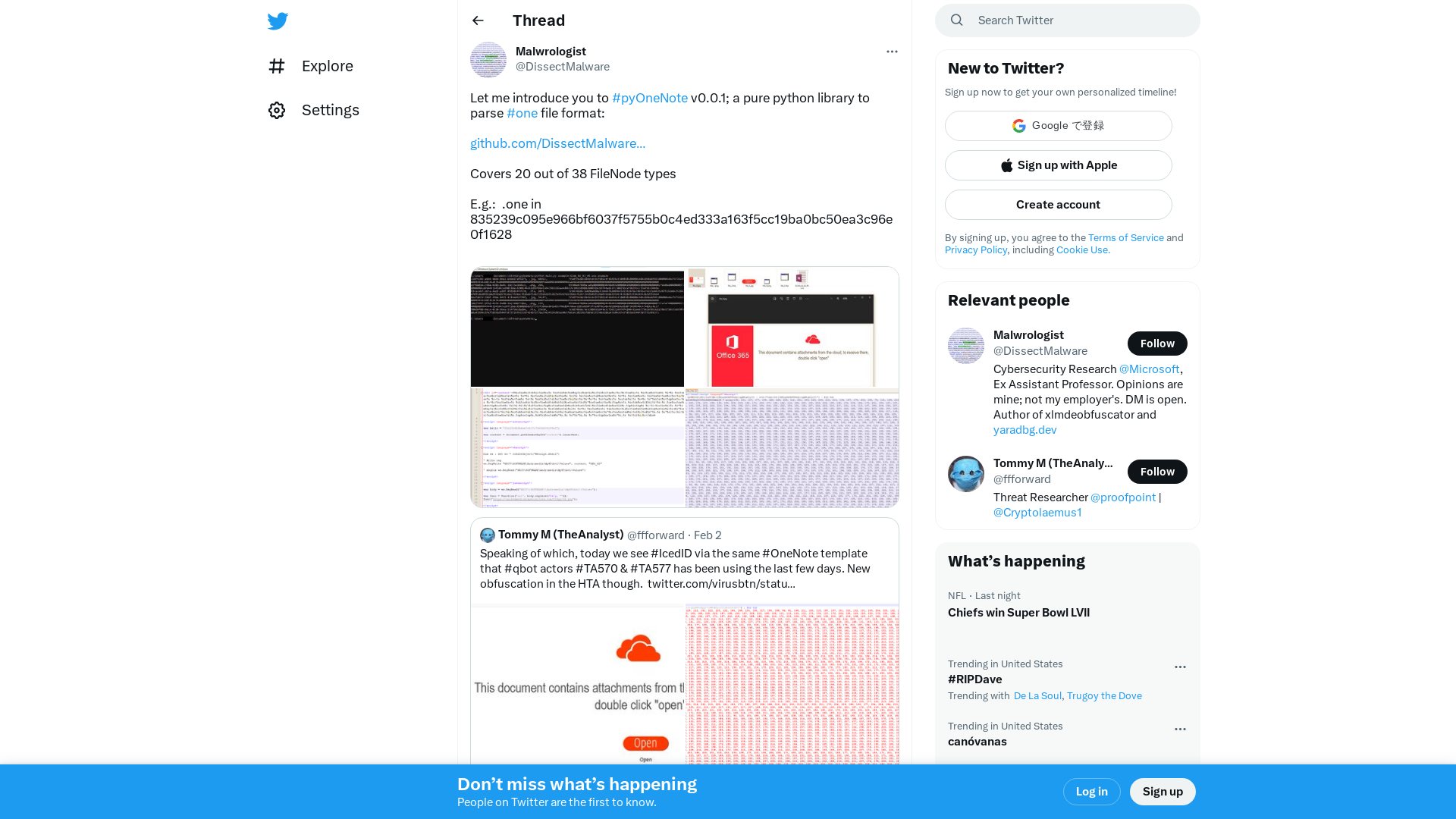Malwrologist on Twitter: "Let me introduce you to #pyOneNote v0.0.1; a pure python library to parse #one file format: https://t.co/mK6txzgUGM Covers 20 out of 38 FileNode types E.g.: .one in 835239c095e966bf6037f5755b0c4ed333a163f5cc19ba0bc50ea3c96e0f1628 https://t.co/sataaxixZB https://t.co/NpJLT1dvsR" / Twitter