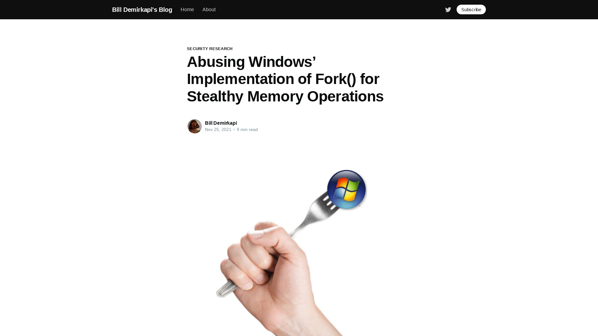 Abusing Windows’ Implementation of Fork() for Stealthy Memory Operations