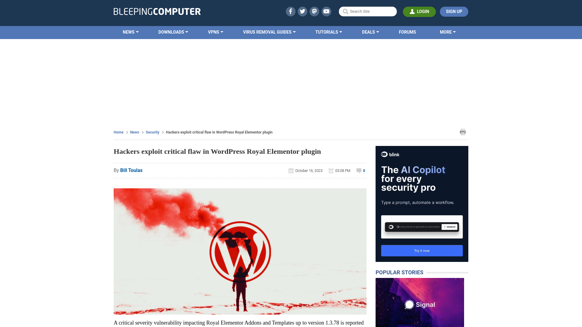 Hackers exploit critical flaw in WordPress Royal Elementor plugin