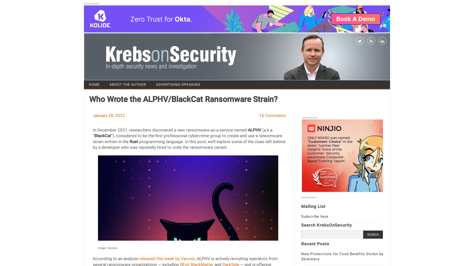 Who Wrote the ALPHV/BlackCat Ransomware Strain? – Krebs on Security