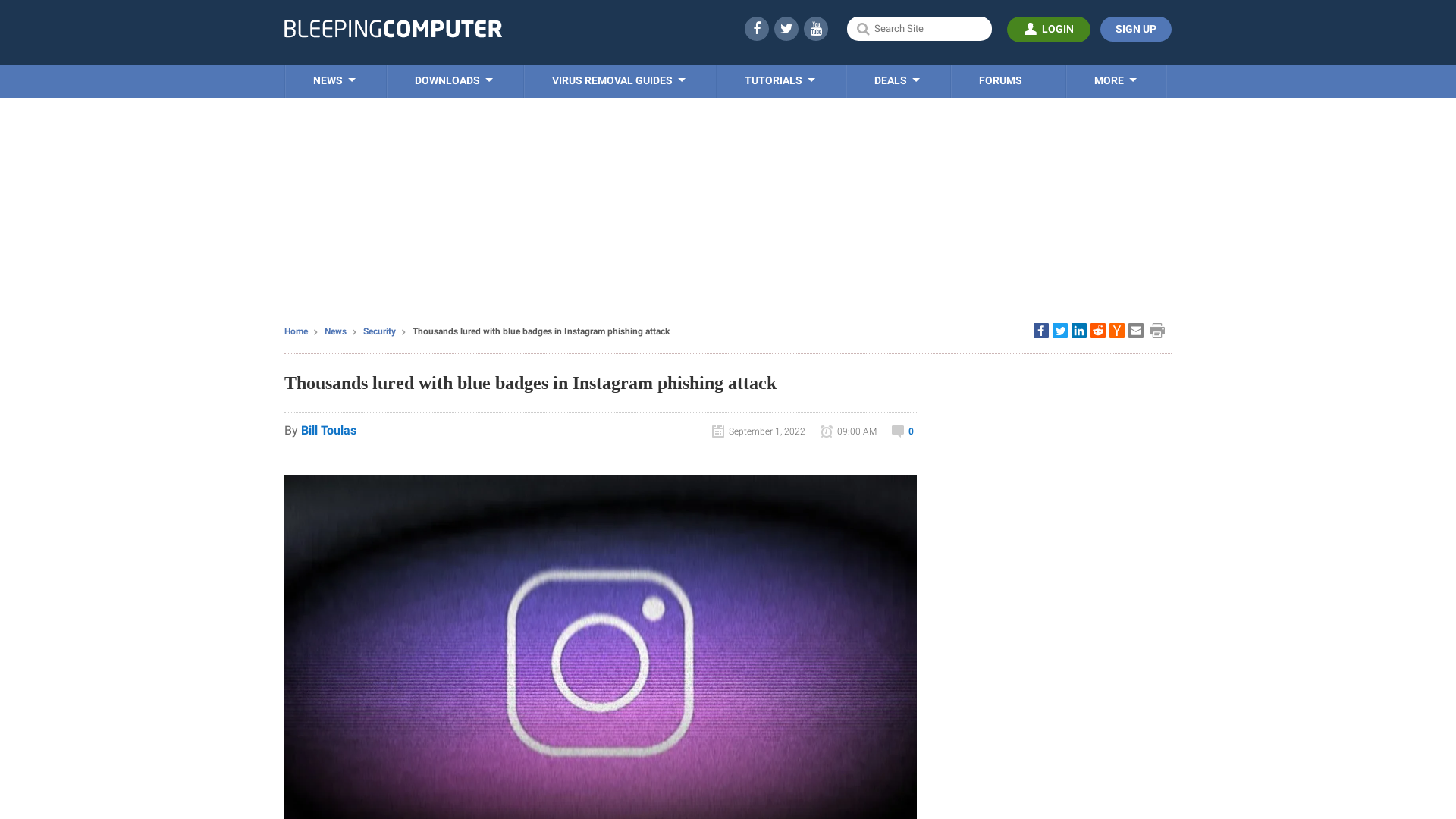 Thousands lured with blue badges in Instagram phishing attack