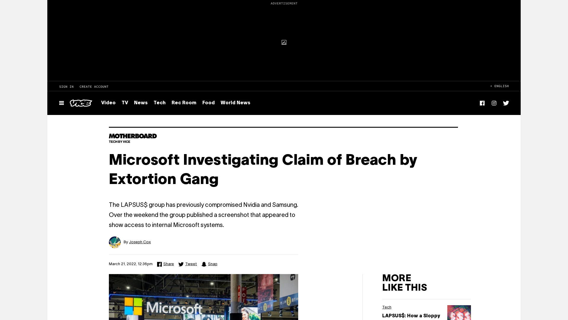 Microsoft Investigating Claim of Breach by Extortion Gang