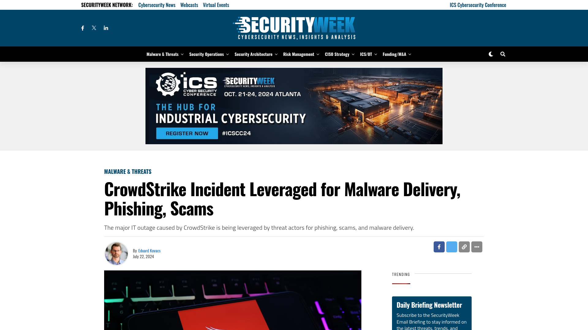 CrowdStrike Incident Leveraged for Malware Delivery, Phishing, Scams - SecurityWeek