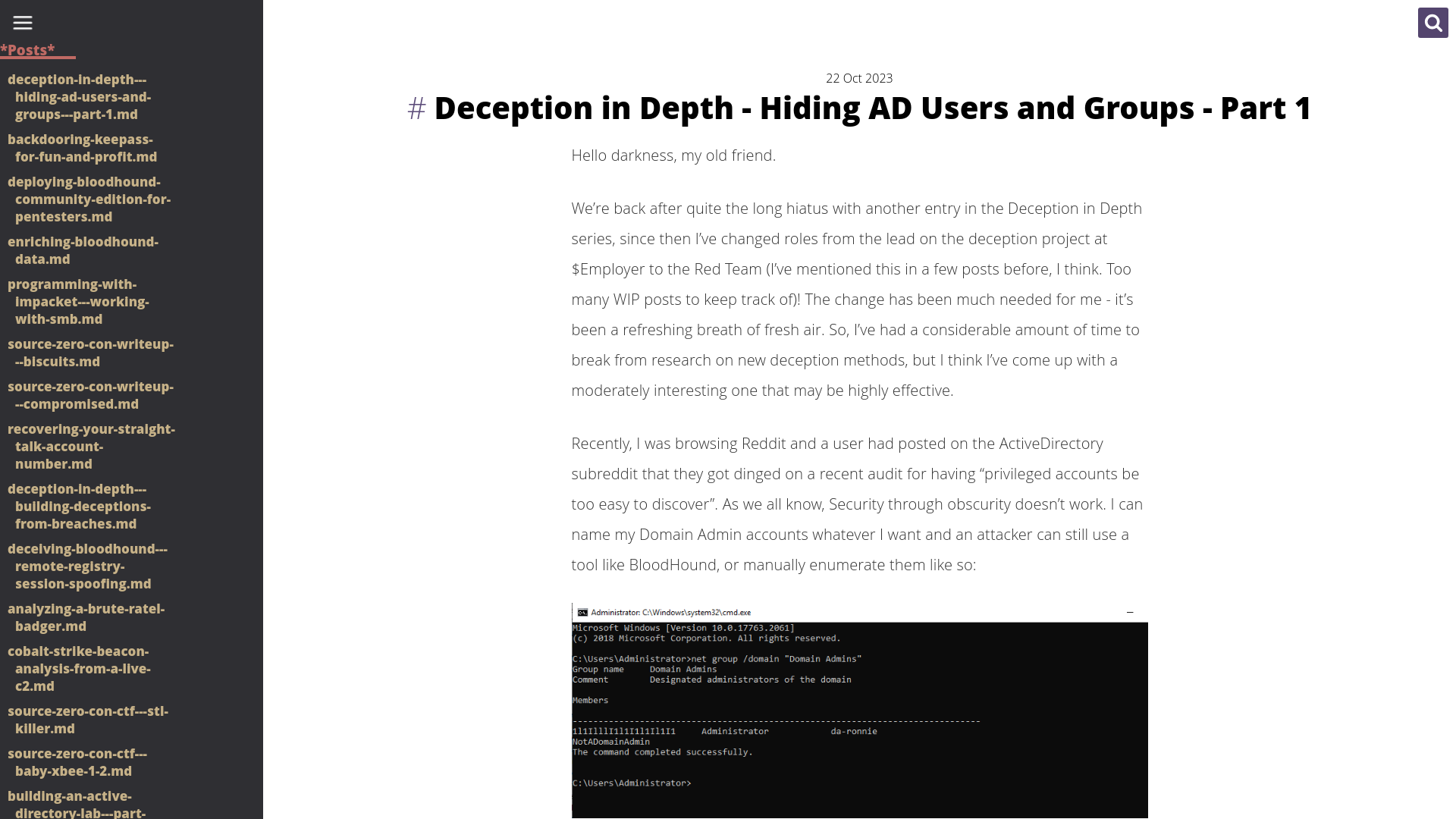 Deception in Depth - Hiding AD Users and Groups - Part 1