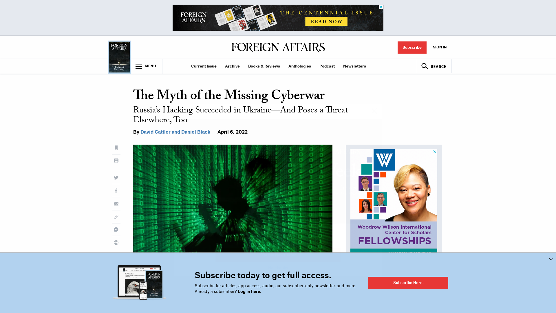 The Myth of the Missing Cyberwar | Foreign Affairs