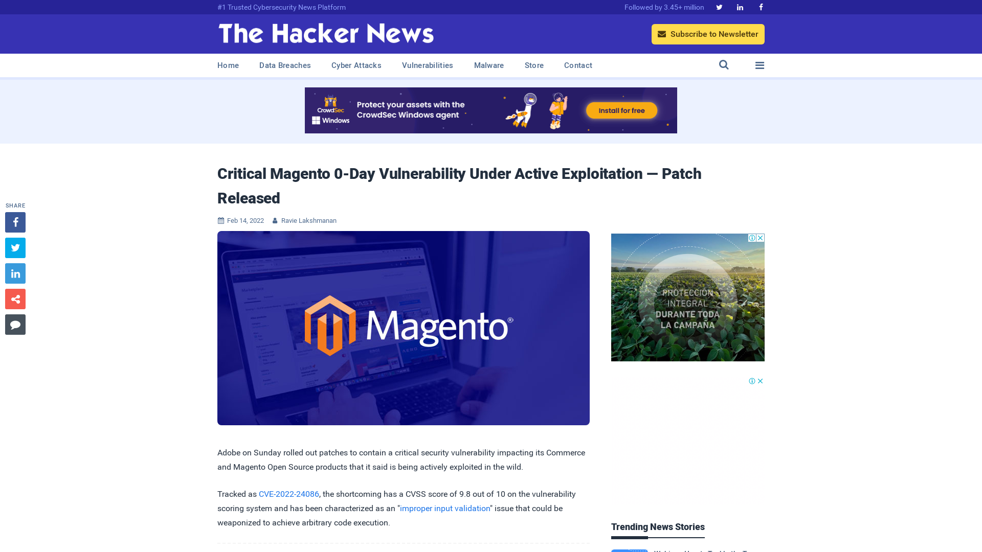 Critical Magento 0-Day Vulnerability Under Active Exploitation — Patch Released
