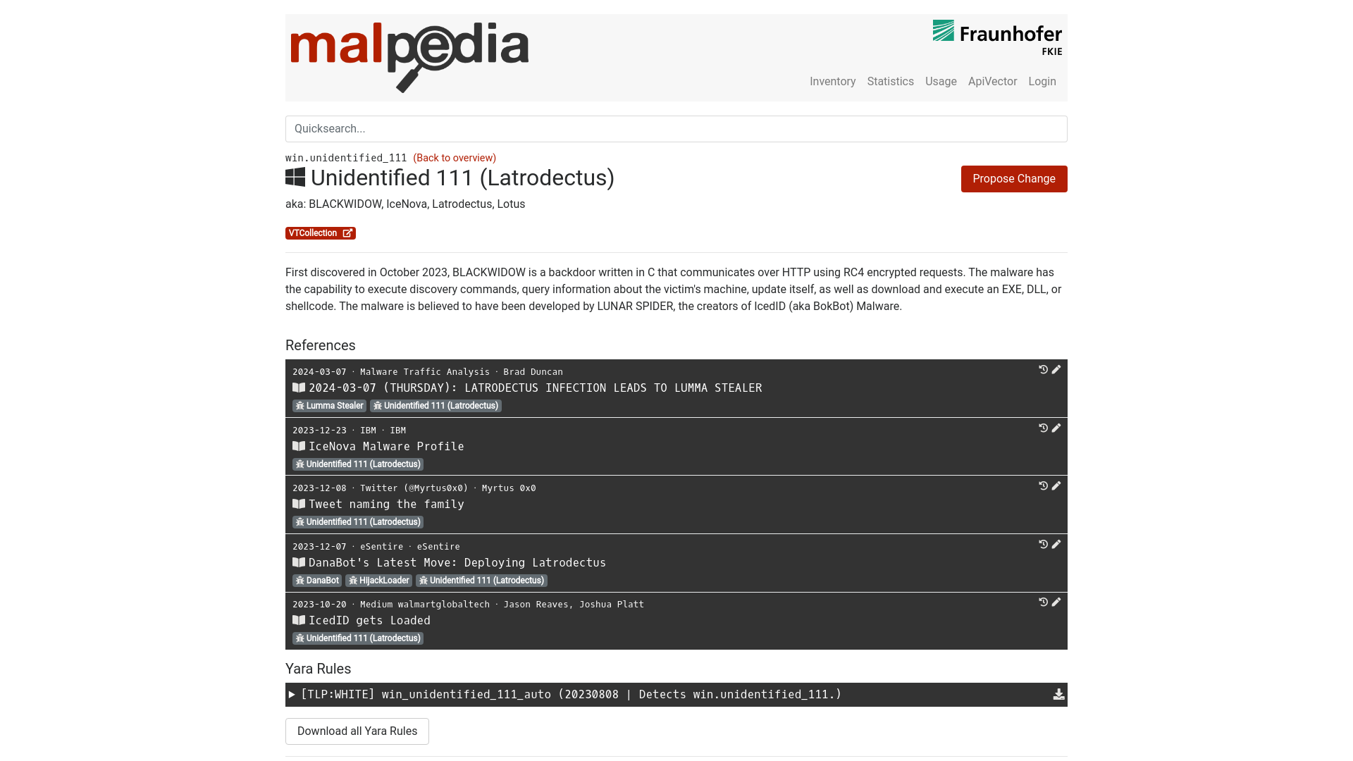 Unidentified 111 (Latrodectus) (Malware Family)