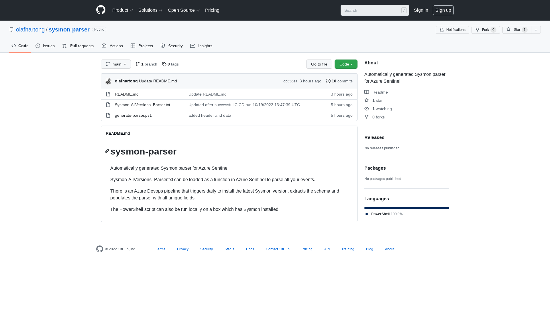 GitHub - olafhartong/sysmon-parser: Automatically generated Sysmon parser for Azure Sentinel