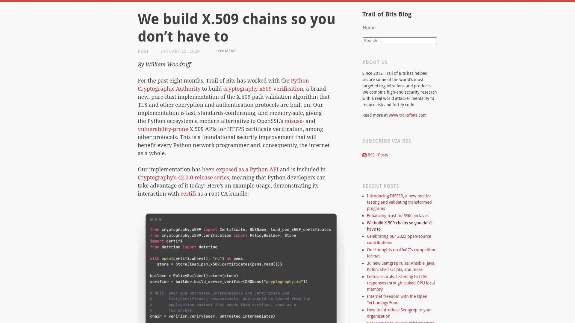 We build X.509 chains so you don’t have to | Trail of Bits Blog