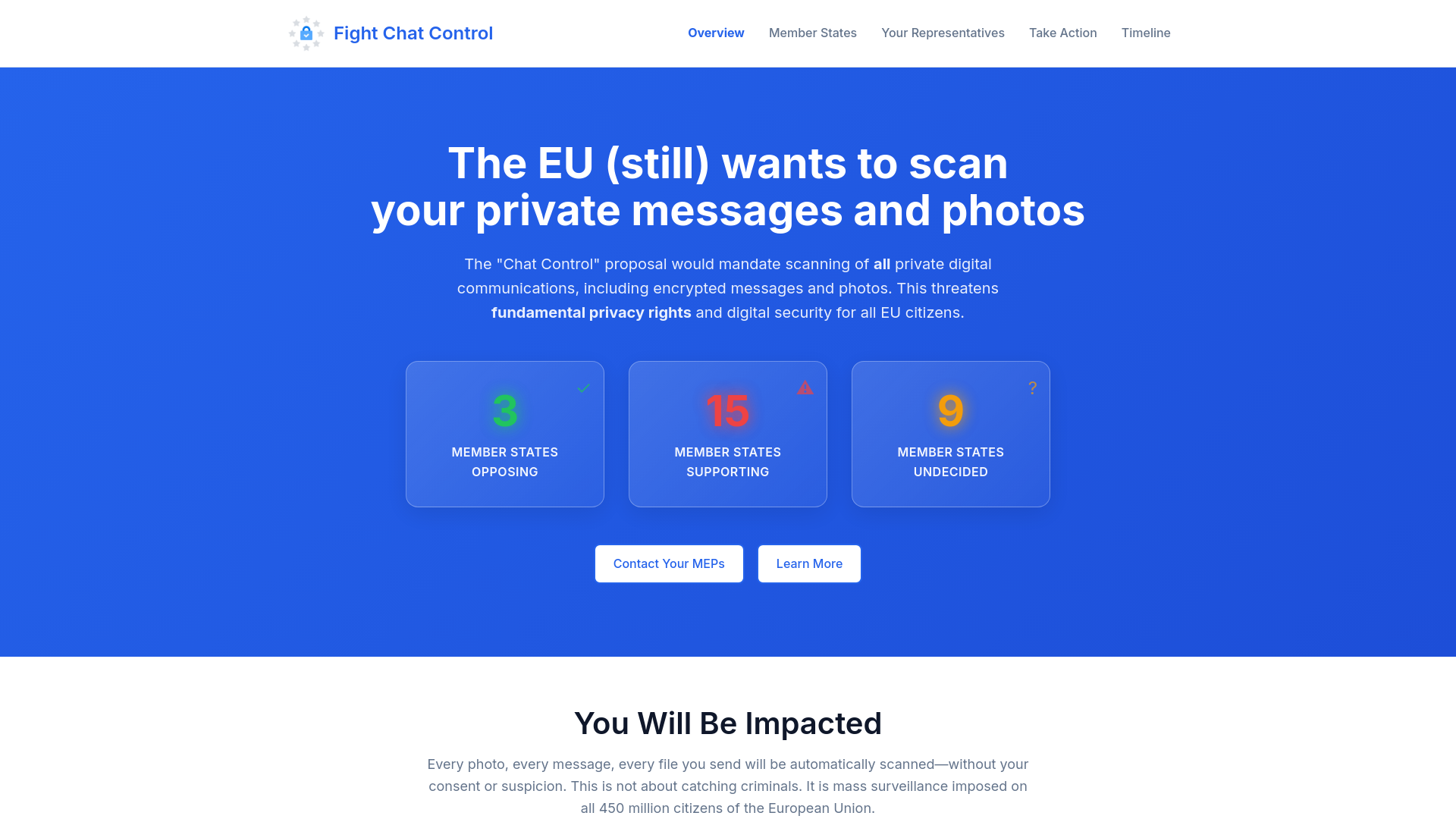 Fight Chat Control - Protect Digital Privacy in the EU