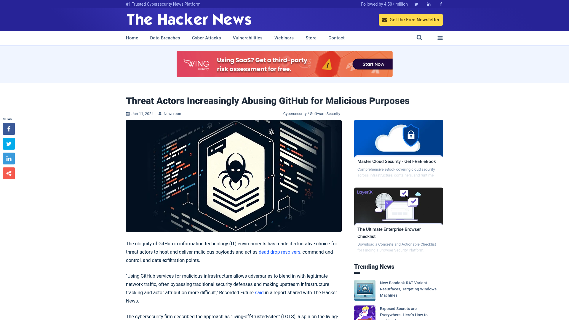 Threat Actors Increasingly Abusing GitHub for Malicious Purposes