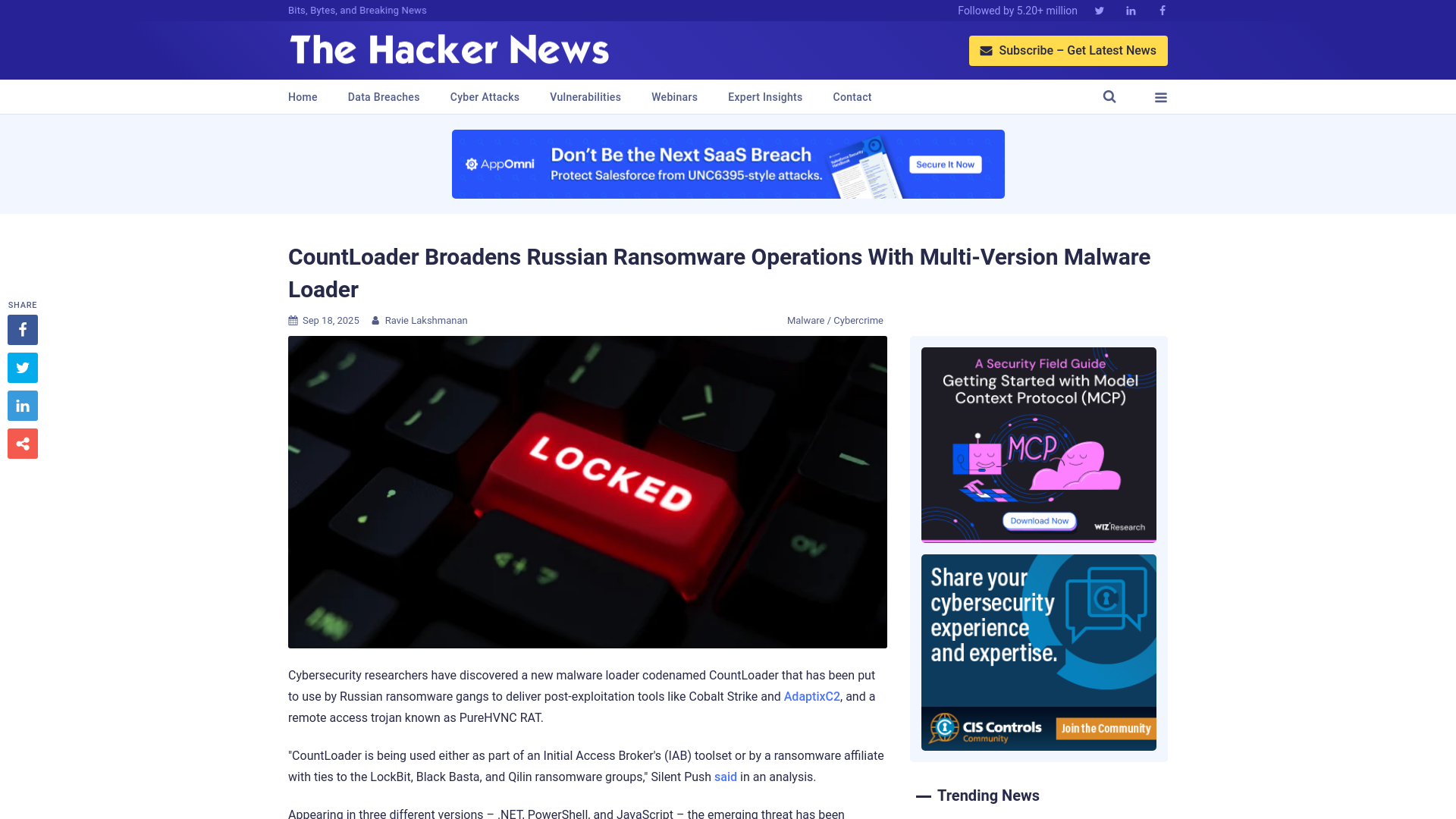 CountLoader Broadens Russian Ransomware Operations With Multi-Version Malware Loader
