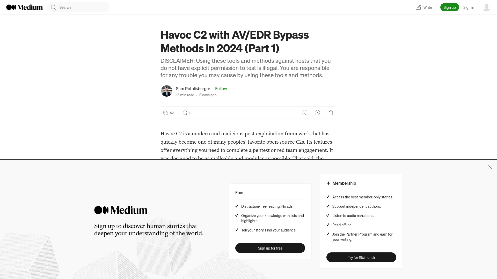 Havoc C2 with AV/EDR Bypass Methods in 2024 (Part 1) | by Sam Rothlisberger | Jan, 2024 | Medium