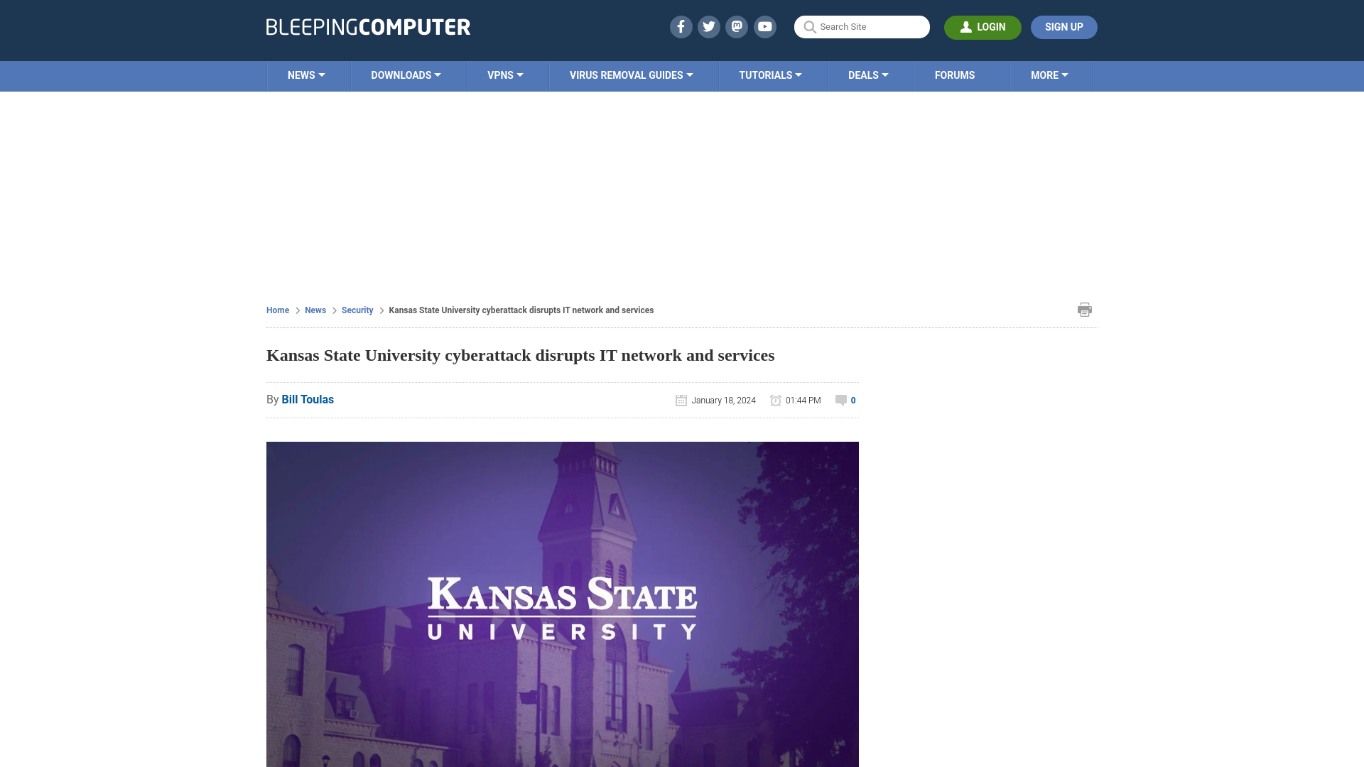 Kansas State University cyberattack disrupts IT network and services