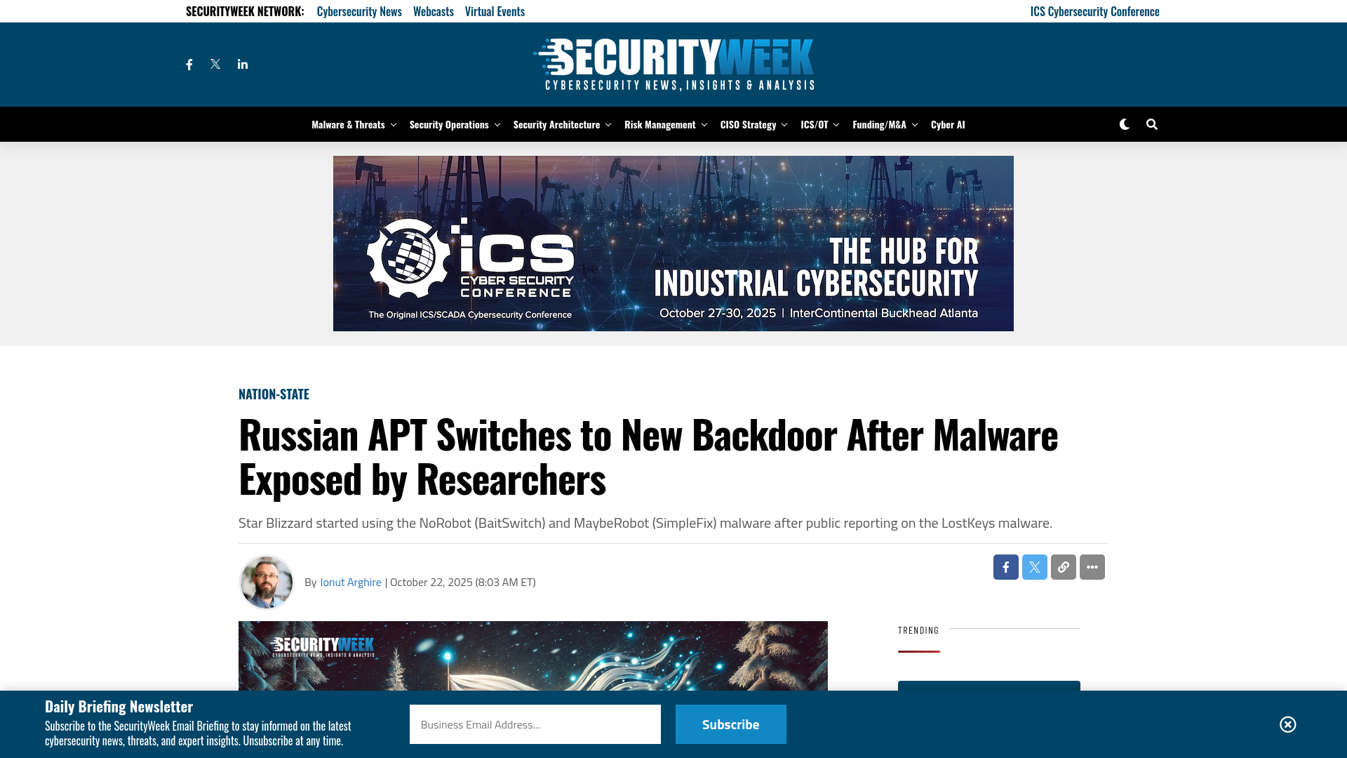 Russian APT Switches to New Backdoor After Malware Exposed by Researchers - SecurityWeek