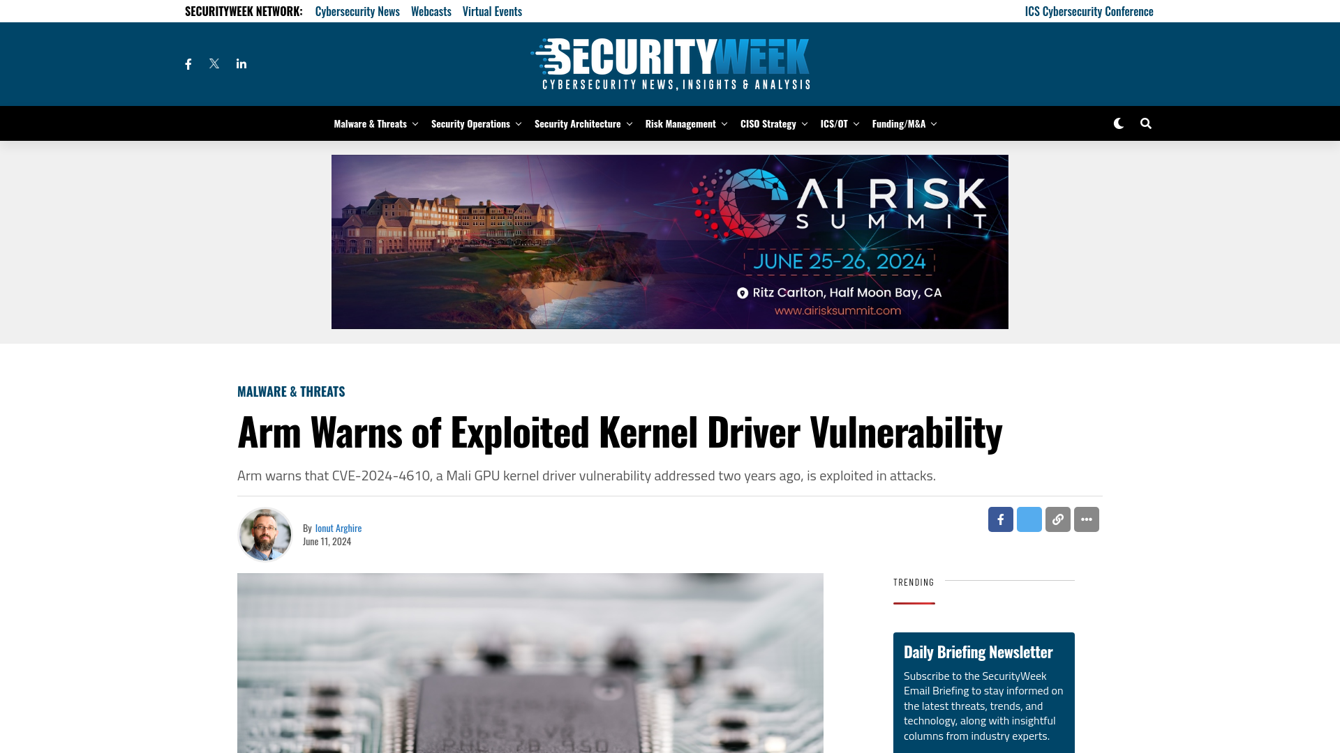 Arm Warns of Exploited Kernel Driver Vulnerability - SecurityWeek