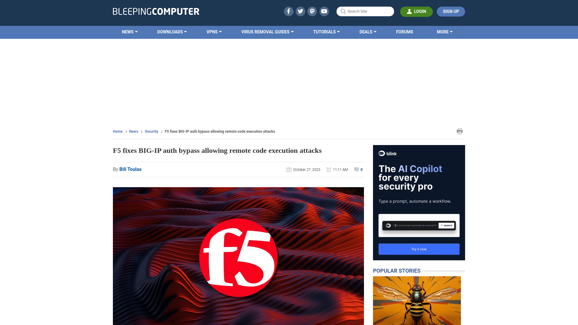 F5 fixes BIG-IP auth bypass allowing remote code execution attacks