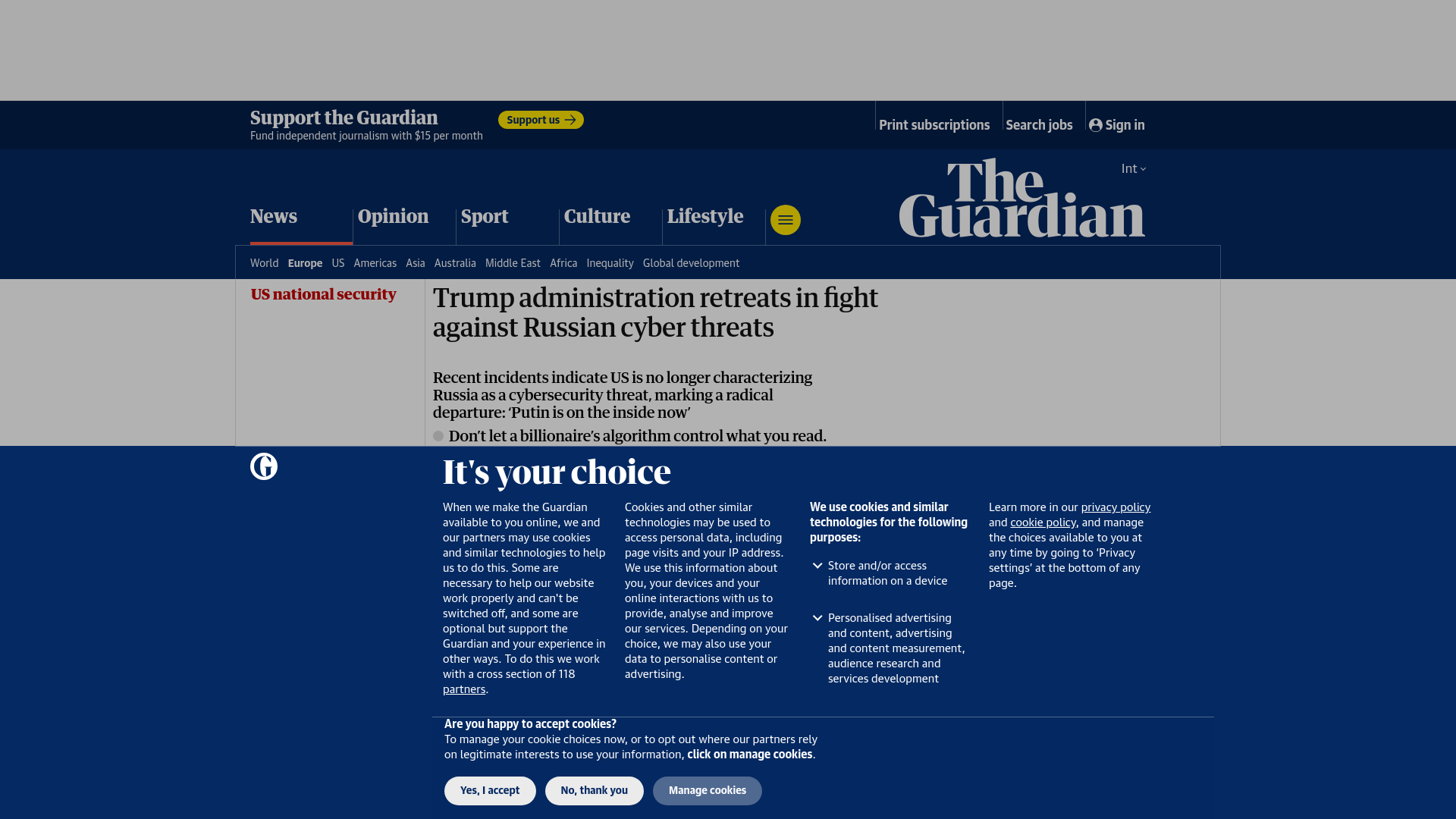 Trump administration retreats in fight against Russian cyber threats | US national security | The Guardian