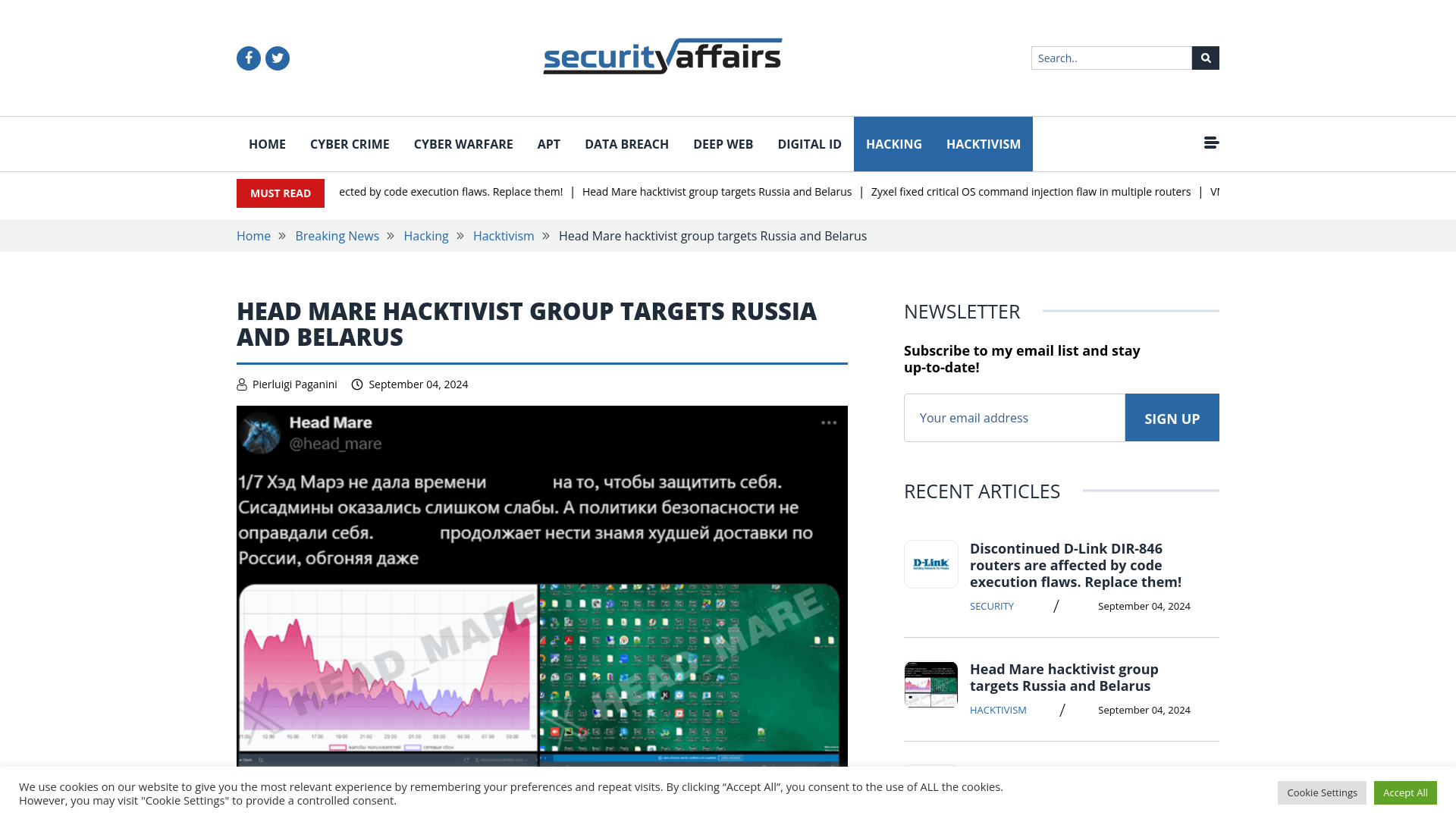 Head Mare hacktivist group targets Russia and Belarus