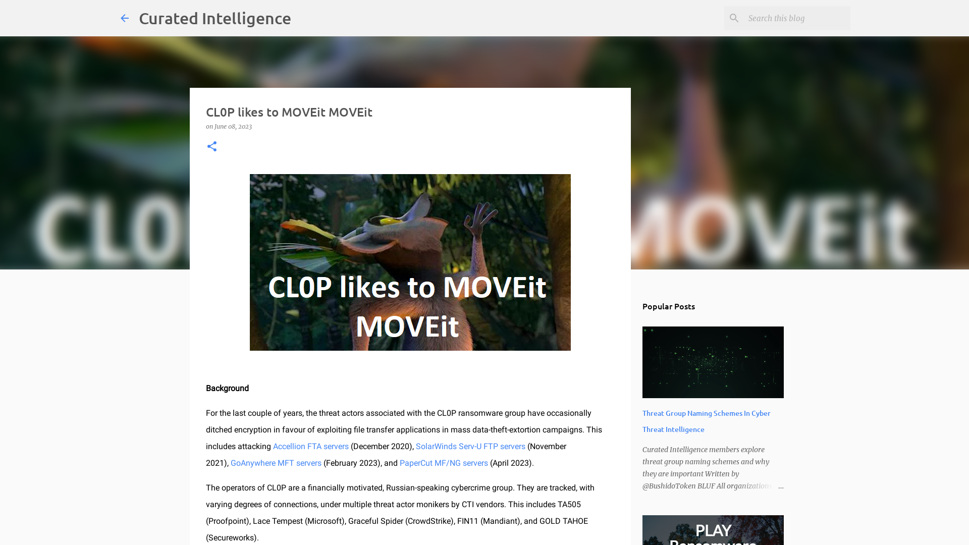 CL0P likes to MOVEit MOVEit