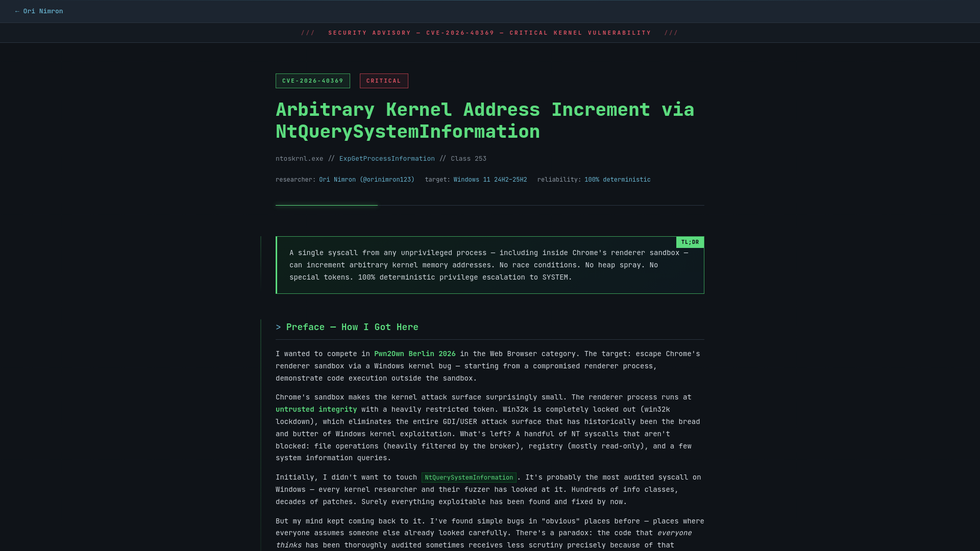 CVE-2026-40369 // Arbitrary Kernel Address Increment