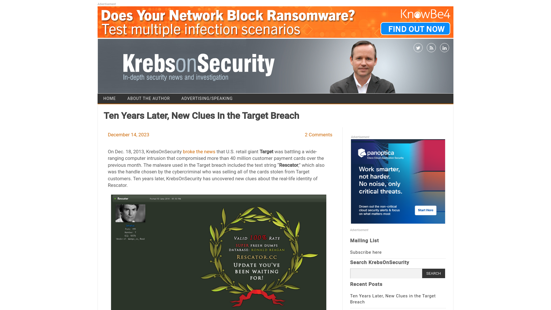 Ten Years Later, New Clues in the Target Breach – Krebs on Security