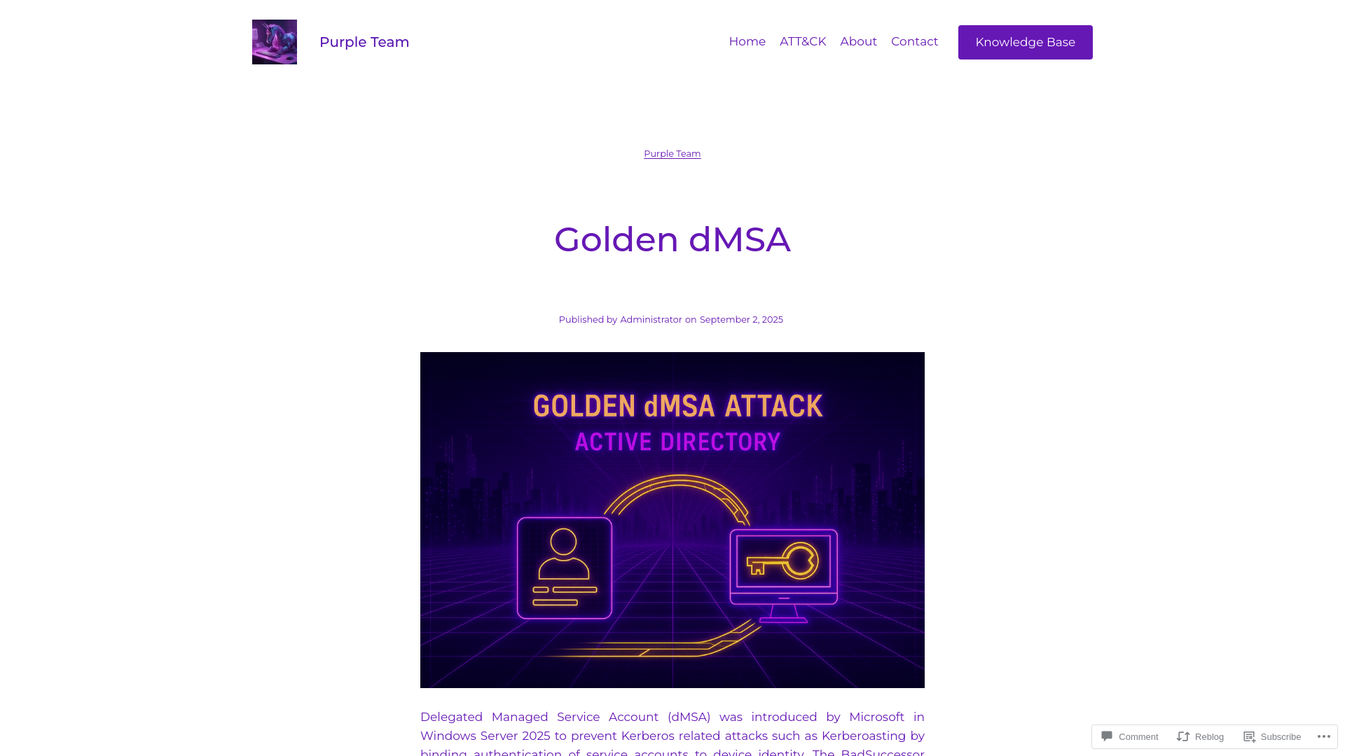 Golden dMSA – Purple Team